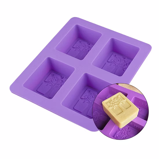 Custom 6 Cavity Silicone Soap Mold for DIY Handmade Soap Making