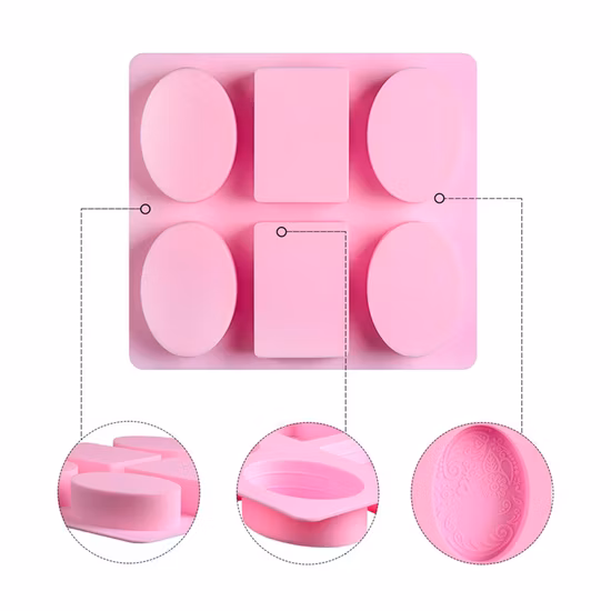 Custom 6 Cavity Silicone Soap Mold for DIY Handmade Soap Making