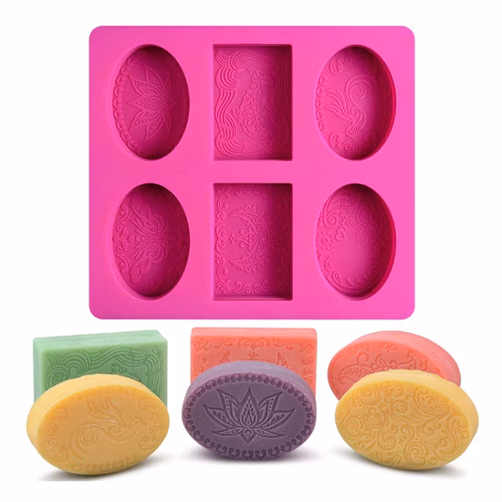 Custom 6 Cavity Silicone Soap Mold for DIY Handmade Soap Making